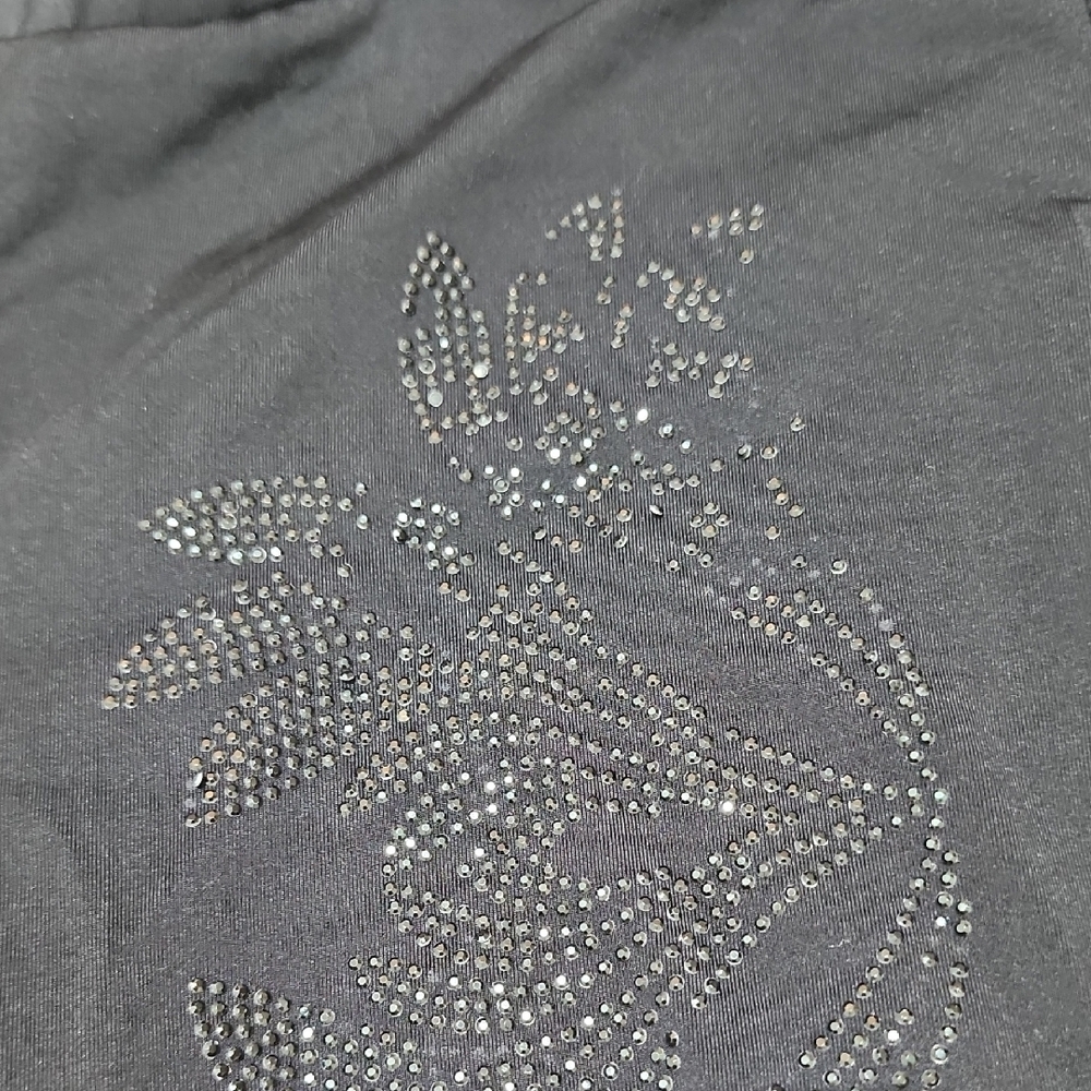 Bebe Black Rhinestone Leggings S - Picture 6 of 7